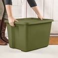 thumbnail image 4 of Sterilite 18 Gal. Tote, Plastic Storage Bin with Snap-on Lid, Olive, 4 of 10