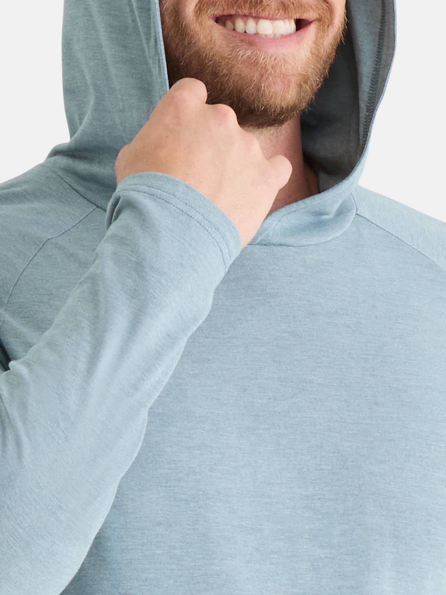Athletic Works Men's Tri Blend Long Sleeve T-Shirt Hoodie, Sizes S-3XL