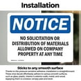 thumbnail image 3 of (2 Pack) No Solicitation Or Distribution OSHA Notice Sign 7 Inch X 5 Inch Vinyl Label Decal Sticker Weather Resistant, UV Protected for Workplace, Business, and Construction Site, Made, 3 of 7