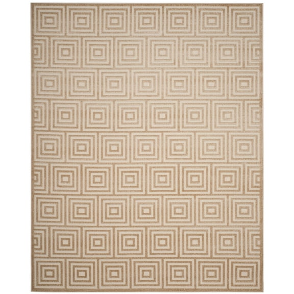 SAFAVIEH Cottage Laraine Geometric Indoor/Outdoor Area Rug Cream, 6'7" x 9'6"