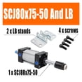thumbnail image 2 of SCJ80x75-50 Alésage de Cylindre Pneumatique Standard 80mm Double Action, Course Réglable 25-75mm Grande Poussée, Résistant à l'Usure, 2 of 6