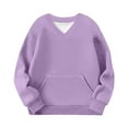 thumbnail image 6 of OGLCCG V Neck Sweatshirt for Girls with Pockets Casual Comfort Hoodless Hoodies Cozy Lightweight Fleece Pullover Sweatshirts No Hood 2-12 Years, 6 of 7