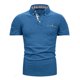 thumbnail image 5 of Mens Casual Manga Corta Botón Abajo Camisas Red Empalme Solapa Camiseta Superior, Poliéster Ligero para el Invierno, 5 of 9