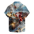 thumbnail image 2 of Elvqul Shirts for Men Christmas Button up Cute Short Sleeve Printed Mens Shirts Trendy, 2 of 5