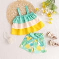 thumbnail image 2 of TAIAOJING Toddler Baby Girls Summer Outfits Girls Sleeveless Ruffles T Shirt Tops Vest Pineapple Prints Shorts Outfits For 6-12 Months, 2 of 6