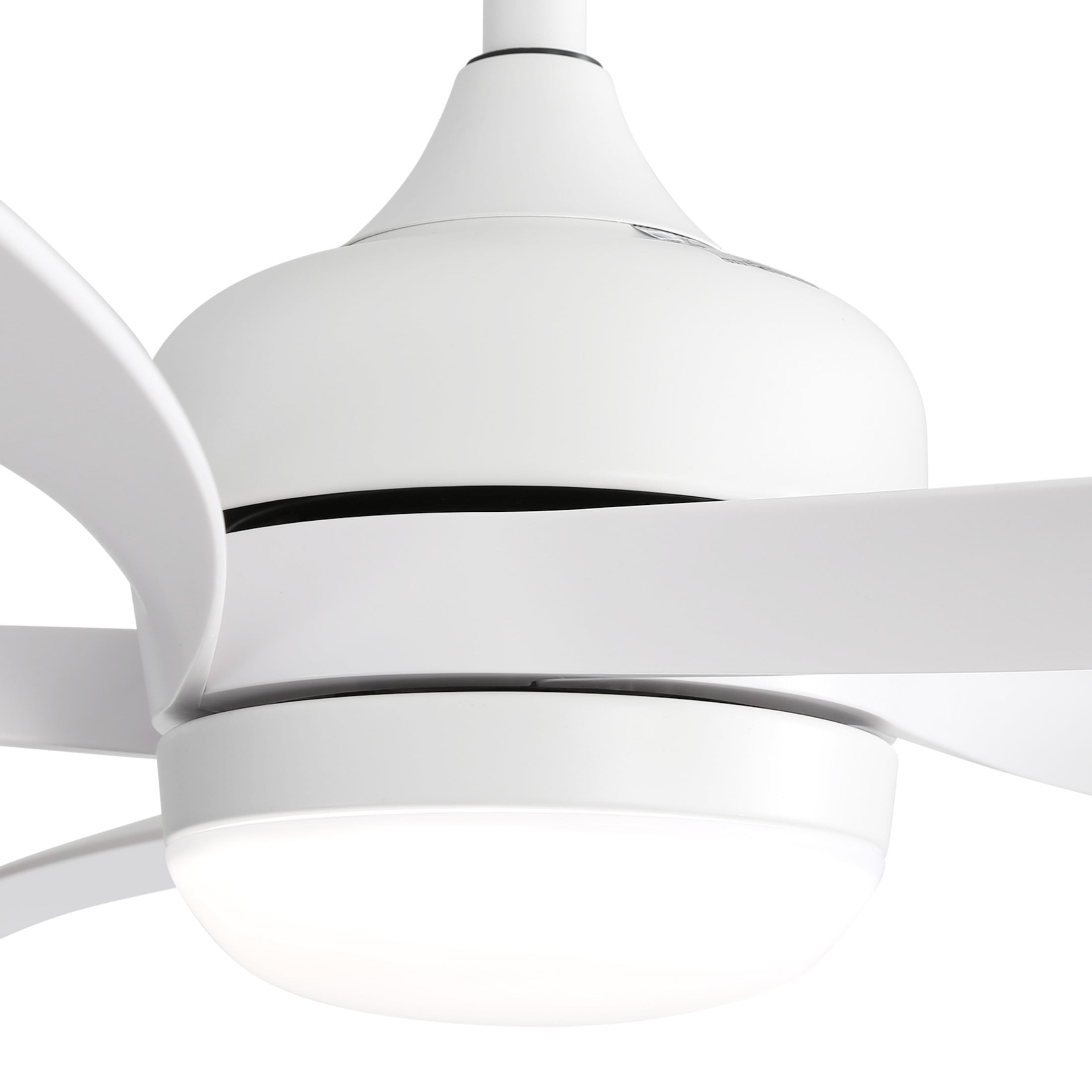 Sofucor 52" White Ceiling Fans with Lights,Modern,Low Profile,3 Downrods,5 Blades,3-Color LED Light,Quiet Reversible DC Motor for Living Room,Bedroom,Patios
