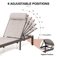 thumbnail image 5 of Pellebant Beige Aluminum Outdoor Adjustable Quilted Chaise Lounge Chair(Set of 2), 5 of 7