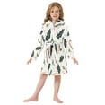 thumbnail image 6 of FORMRS Niños Bathrobe Unisex Hooded Robe Soft Plush Pajamas Sleepwear, Size 10-12T, White Christmas Holly, 6 of 7