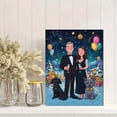 thumbnail image 2 of Qisvanset New Year Couple With Dogs Canvas Wall Art 15.75x11.81 Inches, 2 of 8