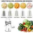 thumbnail image 5 of Rotary Cheese Grater, Manual Speed Vegetable Slicer with 5 Replaceable Stainless Steel Drum Blades & Strong Suction Base & Handle, Faster and Easy to Use for Vegetable, 5 of 5