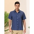 thumbnail image 2 of Camisa hawaiana Lars Amadeus manga corta botones Azul blanco T L, 2 of 6