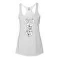 thumbnail image 2 of Wild Bobby, Deer Rose Animal Lover Tri-Blend Racerback Tank Top, Heather White, Medium, 2 of 3