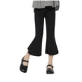 thumbnail image 2 of Loopsun Girls Solid Leggings Thin Cropped Flare Leg Casual Pants, 2 of 5