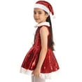 thumbnail image 3 of YONGHS Kids Girls Sequins Velvet Christmas Santa Dress with Santa Hat Set 2-16T, 3 of 7