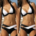 thumbnail image 2 of Sngxgn Women's High Waisted Bikini Twist Front Tie Back 2 Piece Swimsuits(Black,S), 2 of 3