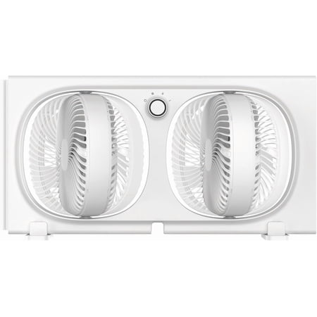 3-Speeds Window Fan with 180 ° +90 ° Rotatable Fans, Manual Reversible, Vertical Window Fan with Rigid & Accordion Expanders, Width Adjustable (21.65" to 33.27"), Ideal for Home, Kitchen, Bedroom