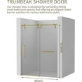 thumbnail image 5 of Kullavik Shower Door 56-60" W x 76" H Frameless Shower Door,Sliding Shower Door with 5/16"(8mm) Clear Tempered Glass,Glass Shower Door w/Seal Strip Parts and Handle,Stainless Steel Hardware,Gold, 5 of 9