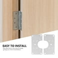 thumbnail image 5 of TAILTOSS 4Set Cabinet Hinge Repair Plates for Home Repair Silver Rectangular 3.54x1.97x0.04 Inch Stainless Steel, 5 of 7
