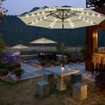 thumbnail image 3 of Yescom Parasol de Patio 10 Pi 3 Niveaux avec LED Solaire, Manivelle, Bouton d'Inclinaison Extérieur, 3 of 11