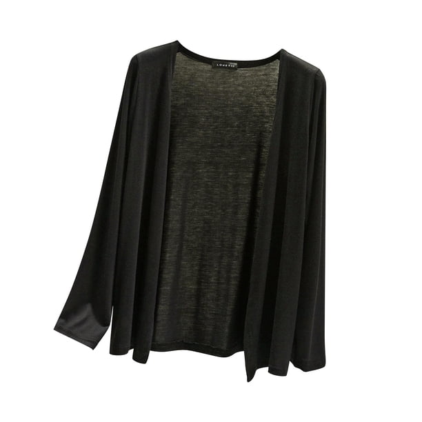 Cárdigan de mujer Wraps, chal fino de manga larga para mujer, protección solar, blusa de poliéster para mujer