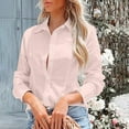 thumbnail image 7 of BLVB Cotton Linen Shirts for Women Long Sleeve Casual Loose Blouses V Neck Collared Button down T Shirts Tops, 7 of 7