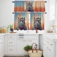 thumbnail image 3 of Sunglasses Hippo Kitchen Curtains Valances and Tiers Set of 3 Vintage Funny Hippo Gradient Red Blue Texture Tier Curtains and Valance with Rod Pocket for Small Windows, 27.5"x24", 3 of 9