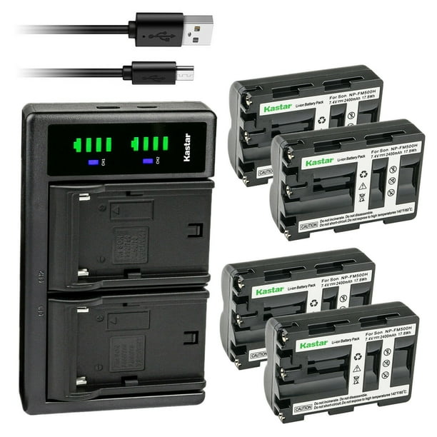 Kastar 4-Pack Battery NP-FM500HN and LTD2 USB Charger Compatible with Sony  DSLR-A100K, DSLR-A100K/B, DSLR-A100W, DSLR-A100W/B, DSLR-A200, α200, Alpha 