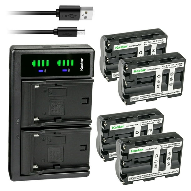 Kastar 4-Pack Battery NP-FM500HN and LTD2 USB Charger Compatible with Sony DSLR-A100K, DSLR-A100K/B, DSLR-A100W, DSLR-A100W/B, DSLR-A200, α200, Alpha