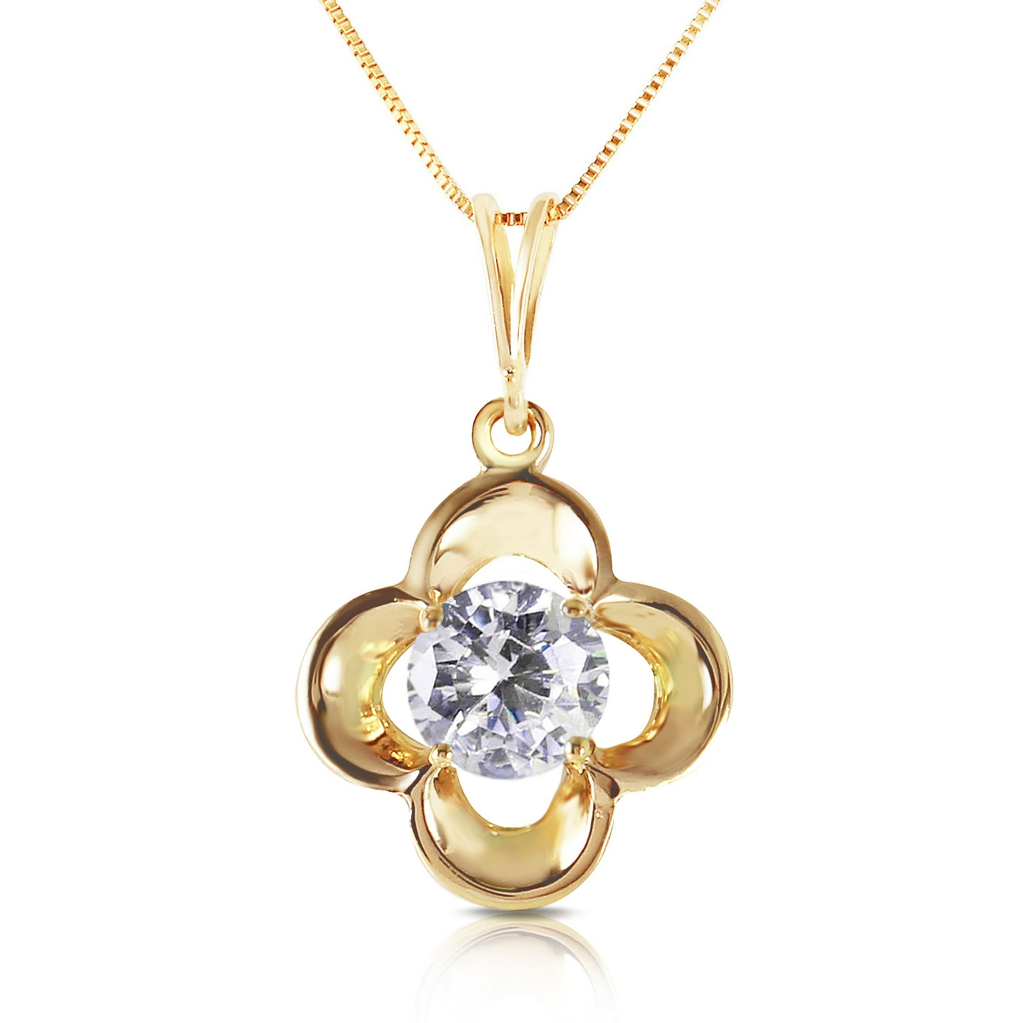Galaxy Gold 14K Solid Yellow Gold 18" Necklace with 0.50 Carat 0.50 Carat Natural Diamond, 14"-24" Sizes, April Birthstone, Symbol of Brilliance