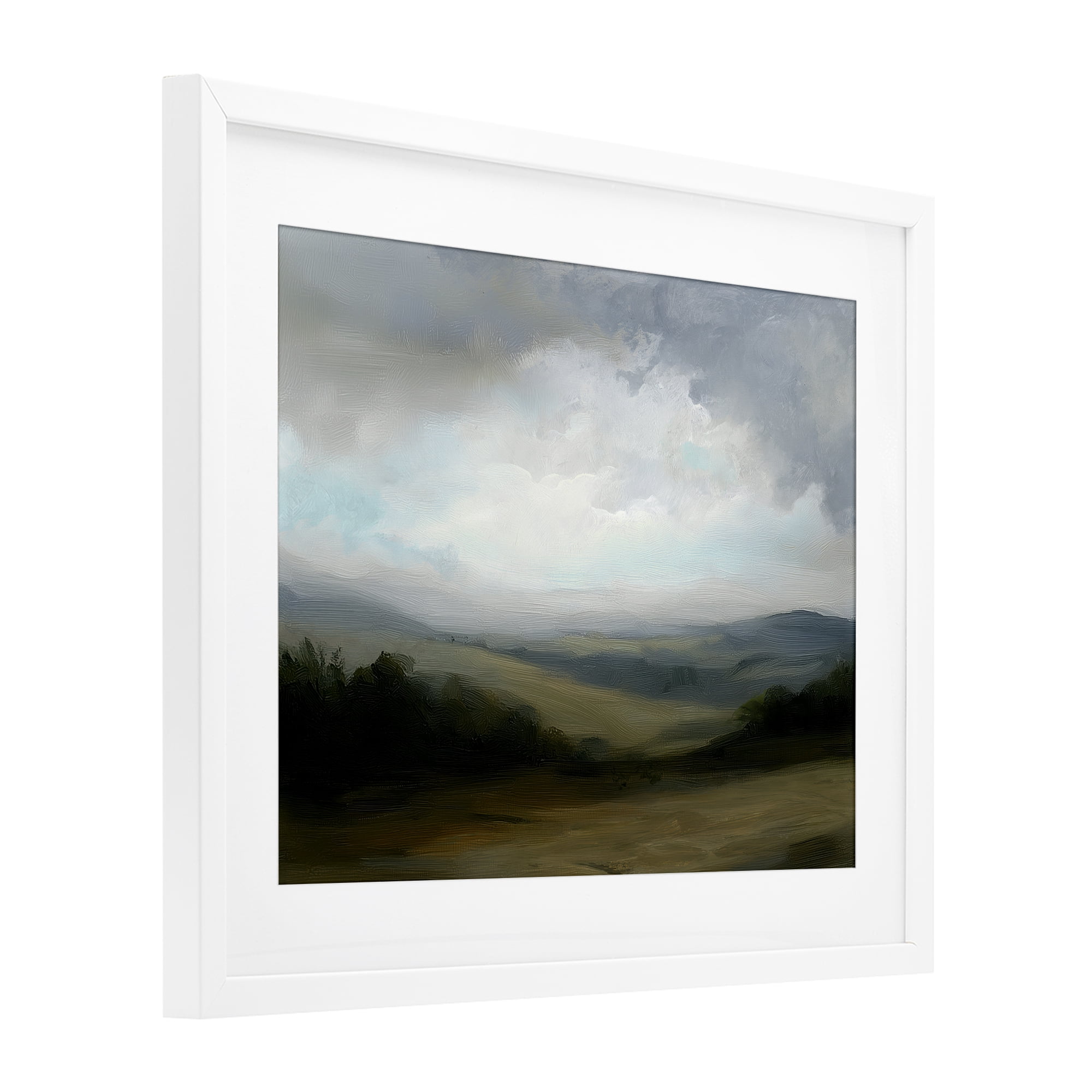 Stupell Industries Refreshed Quiet Rolling Hills White Framed Print Under Glass, design by Annabelle Hall