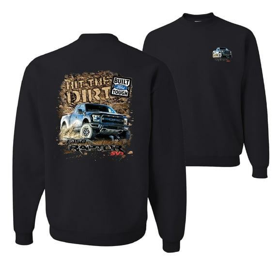 Wild Bobby, Ford F-150 Raptor Built Touch Offroading Hit The Dirt, Cars and Trucks, Front and Back Unisex Crewneck Graphic Sweatshirt, Black, Small