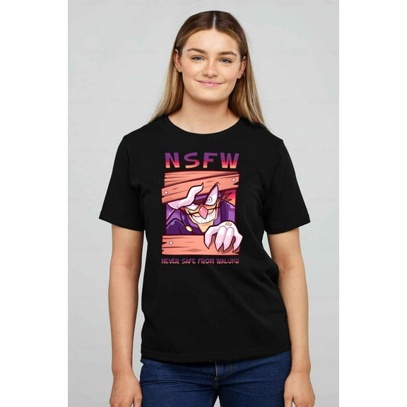 NSFW Never Safe From Waluigi Funny Meme T-shirt unisex up to 5XL