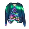 thumbnail image 4 of asdoklhq Christmas Sweatshirts for Women Christmas Round Neck Printed Loose Sweater Long-sleeved Top Multicolor 2X, 4 of 5