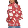 thumbnail image 3 of Snow Gift Sock Christmas Pattern Women's Turtleneck Sweater Long Sleeve Ribbed Fitted Turtle Neck Casual Fall Winter Collection Top M, 3 of 4
