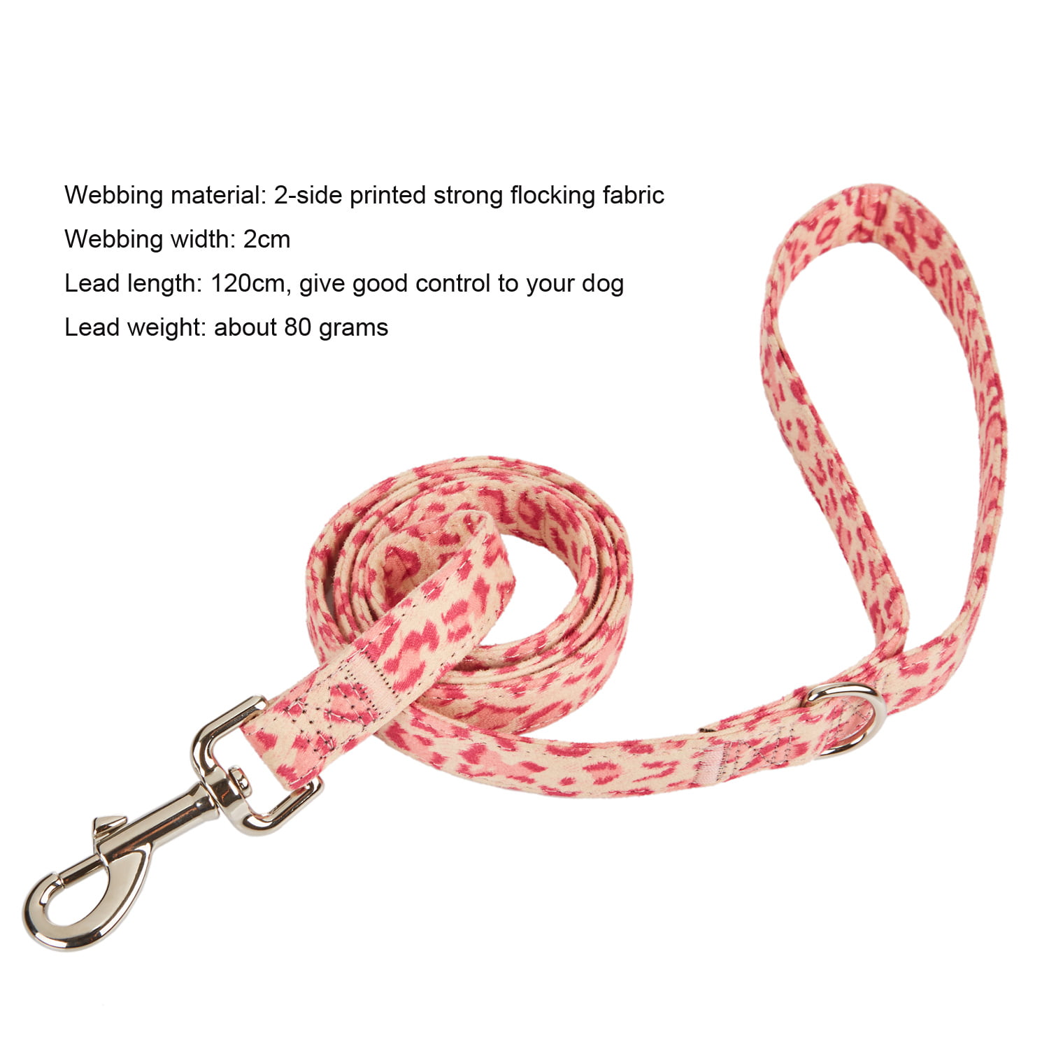 YUDOTE Basic Nylon Dog Lead Soft Strong Leash with Premium Flocking Fabric for Daily Walk with Small to Medium Sized Breeds,Brown Leopard Pattern