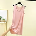 thumbnail image 2 of yillto Womens Tank Nightdress Sleeveless Loungewear Midi Nightgowns V Neck Sleepwear Loose Nightshirts, 2 of 5