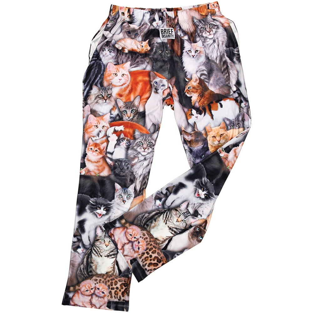 All Over Cats Lounge Pants Feline PJ Sleepwear Kitten Funwear