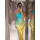 thumbnail image 4 of HH TRAF Vestido largo elegante de verano con un hombro al descubierto y degradado, vestido asimétrico de satén ajustado a la moda, vestido de fiesta sin mangas para mujer, 4 of 5