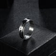 thumbnail image 5 of Yazi Stainless Steel Spinner Ring for Women Men Fidget Band Rings Moon Star Flower Heart Infinity Filigree Sand Blast Finish Ring Set for Stress Relieving Wedding Promise Size 5-10, 5 of 13