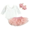 thumbnail image 4 of Kiapeise Baby My First Birthday Outfits, Lace Romper + Tutu Skirt + Headband, 4 of 8