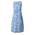 thumbnail image 6 of VBVC Women's Floral V-Neck Maxi Dress,Sleeveless Button Detail Flowy Dress For Women,Ladies Summer A-Line Beach Boho Sundress with Pockets,Light Blue,S-5XL, 6 of 6