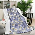 thumbnail image 2 of White Daisy Lavender Flowers Flannel Blanket Plush & Cozy Couch Blankets for Winter Autumn,40x50 Inch Beautiful Blanket Christmas Easter, 2 of 5