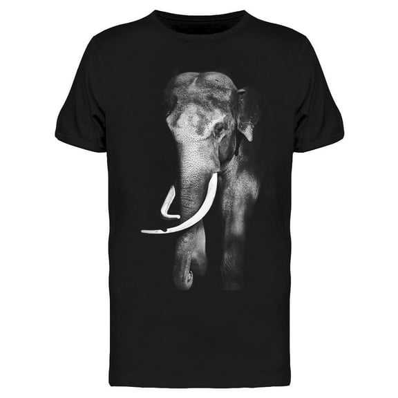 Elephant Black/white Portrait T-Shirt Men -Image by Shutterstock, Male Medium