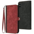 thumbnail image 1 of ELEHOLD for iPhone XS Max Wallet Case with Detachable Wrist Strap Handbag, Luxury PU Leather Flip Soft TPU Built-in Magnetic Card Slots Kickstand Function Shockproof Protective Cover Case,Red, 1 of 7