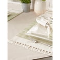 thumbnail image 5 of DII 6-piece Modern Cotton Fringed Stripe Tabletoppers in Thyme Green, 5 of 6