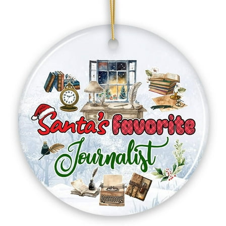 Santa's Favorite Journalist Ornament, Artistic Christmas Appreciation Keepsake
