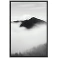thumbnail image 3 of PixonSign Framed Canvas Print Wall Art Dark Mountain Above Fog Nature Wilderness Photography Realism Contemporary Scenic Dark Black and White for Living Room, Bedroom, Office - 24x36 Black, 3 of 5