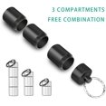 thumbnail image 4 of Portable Pill Cases, Opret 2 Pack Metal Pocket Pill Boxes Keychain For Purse For Travel, 3 Compartment Waterproof Daily Pill Container Holder For Men, 4 of 5