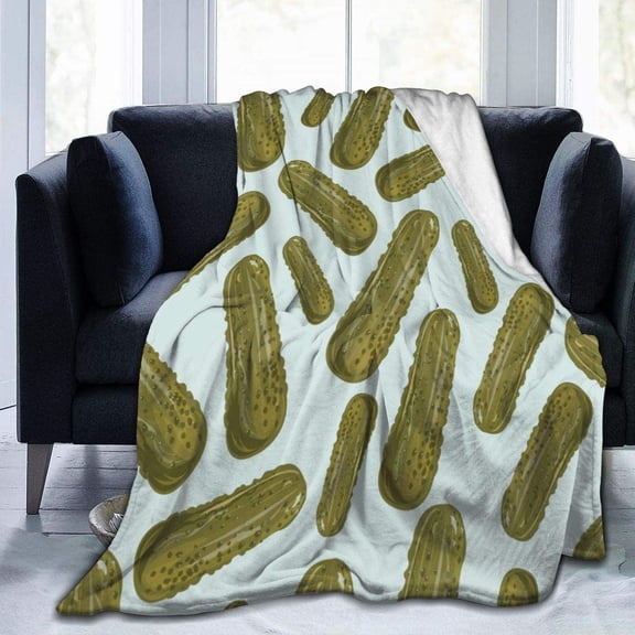 Fuzzy Throw Blanket, Plush Fleece Blankets Unisex for Toddler, Boys and Girls, Dill Pickles Blankets, Cozy Plush Throw Blanket for Couch Sofa Bed, 40x50 Inch, one size