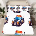 thumbnail image 2 of Homewish Police Car Queen Sheet Sets,Policeman Vehicle Flat Sheet,Red Blue Cop Lights Queen Fitted Sheet For Boys Teens,Breathable Home Decor,4-Piece, 2 of 7